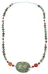 Genuine Sterling Silver Multicolor Southwestern Bead Necklace RX114671